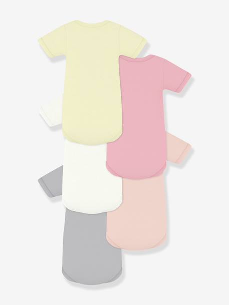 Pack of 5 short-sleeved baby bodysuits white 