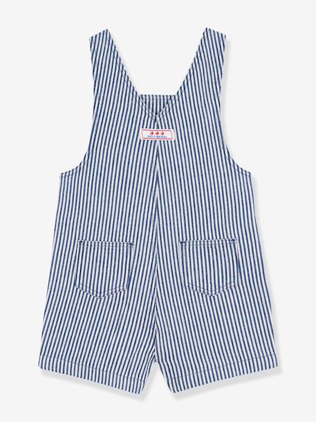 Baby dungaree shorts in serge navy blue 