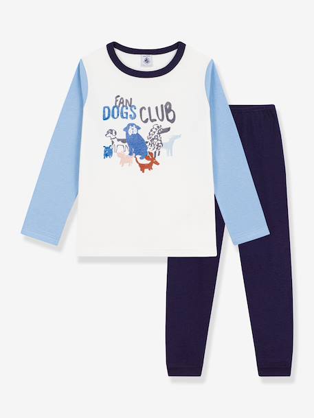 Cotton dog pyjamas for children PETIT BATEAU blue 