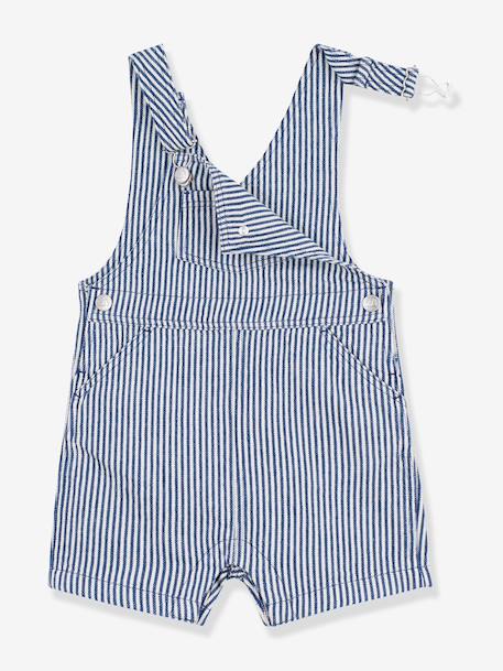 Baby dungaree shorts in serge navy blue 