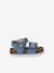 Textile baby sandals with hook and loop straps denim blue 