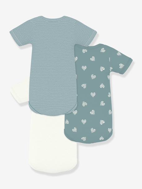Pack of 3 short-sleeved baby bodysuits white 