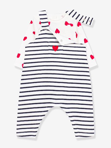 Set bodysuit dungaree Petit Bateau ecru 