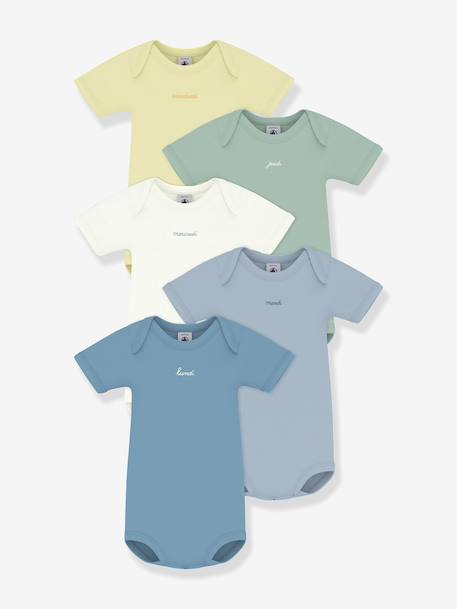 Pack of 5 cotton bodysuits Petit Bateau white 