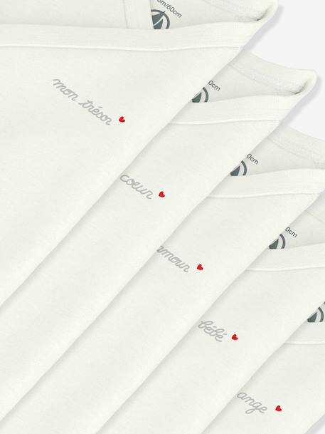 Pack of 5 cotton wrap bodysuits for babies Petit Bateau white 