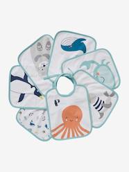 -Pack of 7 Bibs for Babies, Sea Animals, by VERTBAUDET