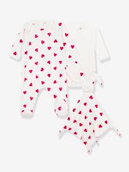 Baby-Newborn set with a cotton heart by PETIT BATEAU 
