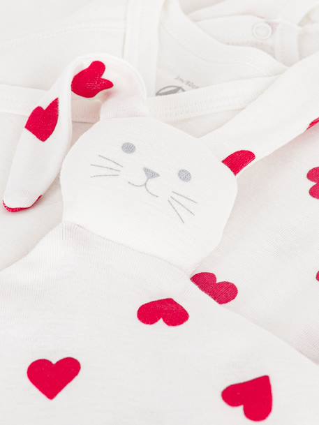 Newborn set with a cotton heart by PETIT BATEAU white 