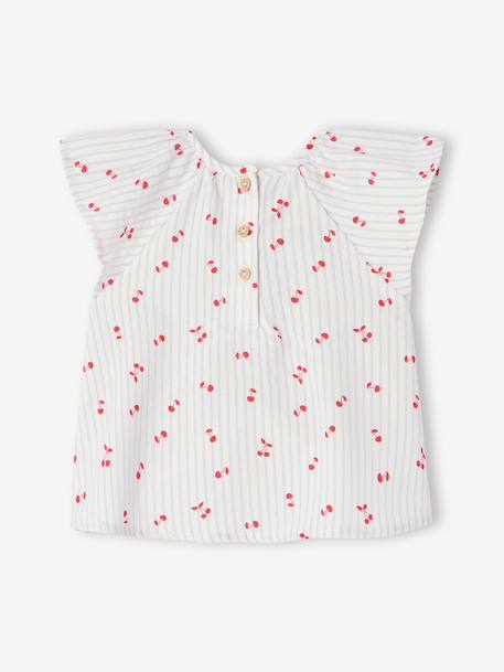 Girl's short-sleeved blouse striped blue 