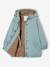 Girl's long hooded parka grey green 