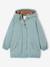 Girl's long hooded parka grey green 