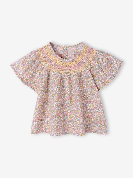 Girl's set blouse + short multicoloured 