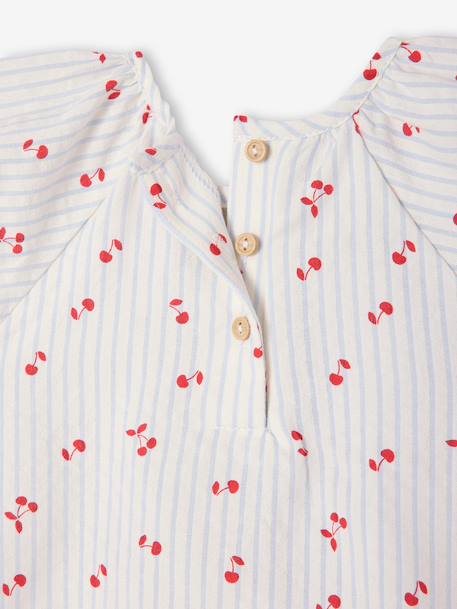 Girl's short-sleeved blouse striped blue 