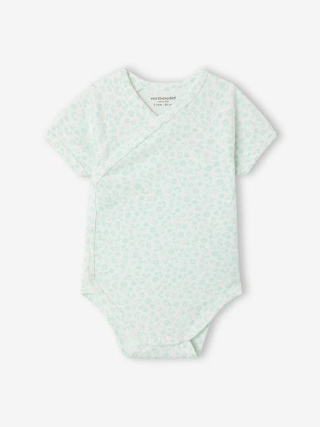 Pack of 3 short-sleeved girl's bodysuits rose 