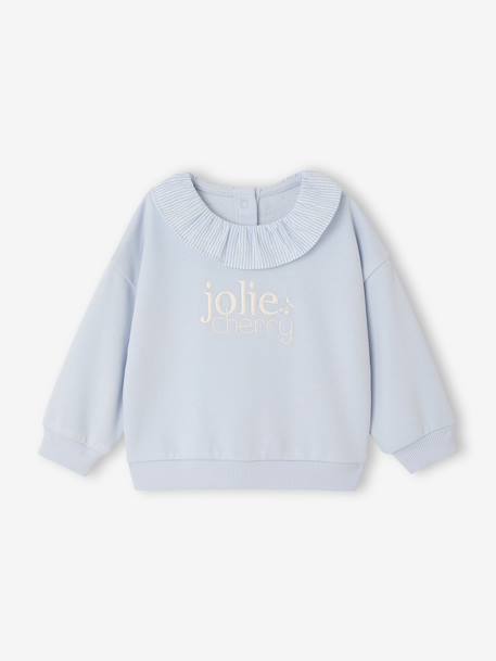 Girl's ruffled sweatshirt light blue 