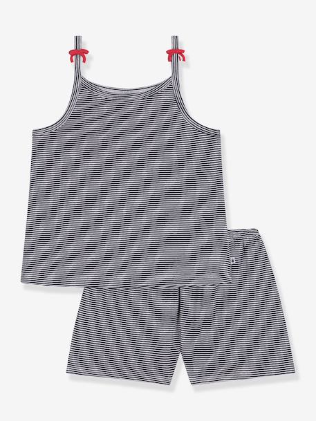 Set of Petit Bateau pyjamas with braces navy blue 