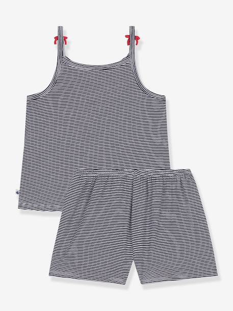 Set of Petit Bateau pyjamas with braces navy blue 