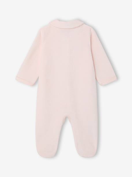 Pack of 2 Corduroy Sleepsuits with Front Opening for Babies beige+rose 