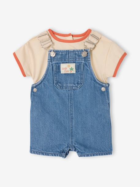 Set T-shirt dungaree for babies stone 