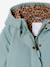 Girl's long hooded parka grey green 
