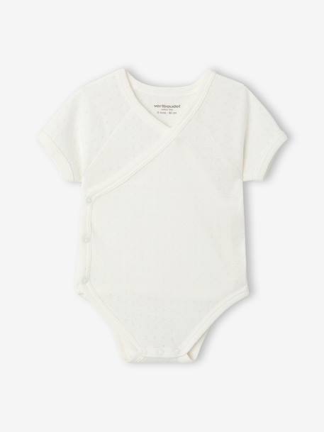 Pack of 3 short-sleeved girl's bodysuits rose 