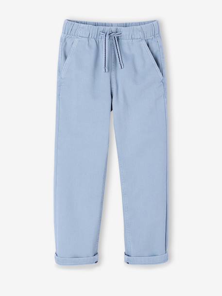 Easy-to-put-on fluid trousers for boys medium blue+night blue+sage green+terracotta 