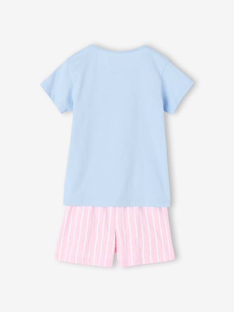 Girls' Bluey cotton pyjama shorts striped pink 