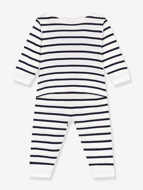 Pyjamas with heart print PETIT BATEAU ecru 