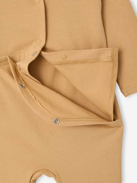 Sleepsuit for newborn boys with opening beige 