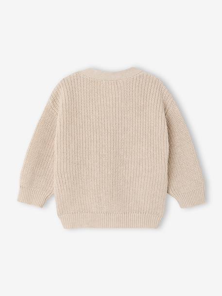 Essential V-neck cardigan for baby boys ecru 