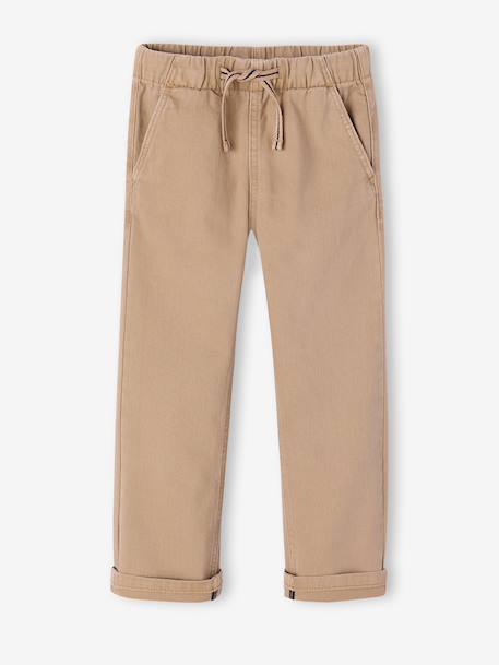 Easy-to-put-on fluid trousers for boys beige+medium blue+night blue+sage green+terracotta 