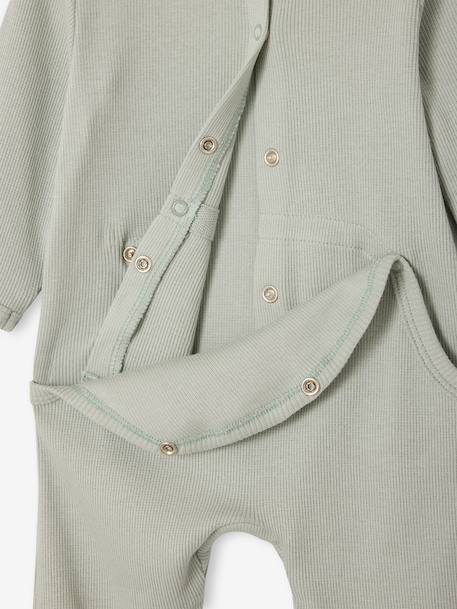Pack of 2 sleepsuits with back opening sage green 