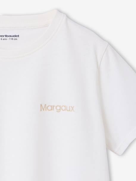 Pack of 3 Plain T-Shirts for Girls ecru+pale pink 