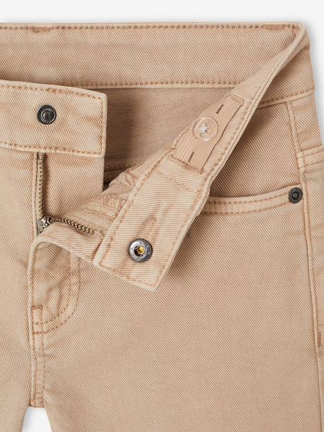 Boy's 5-pocket bermuda shorts clay beige+emerald green+grey blue+terracotta 