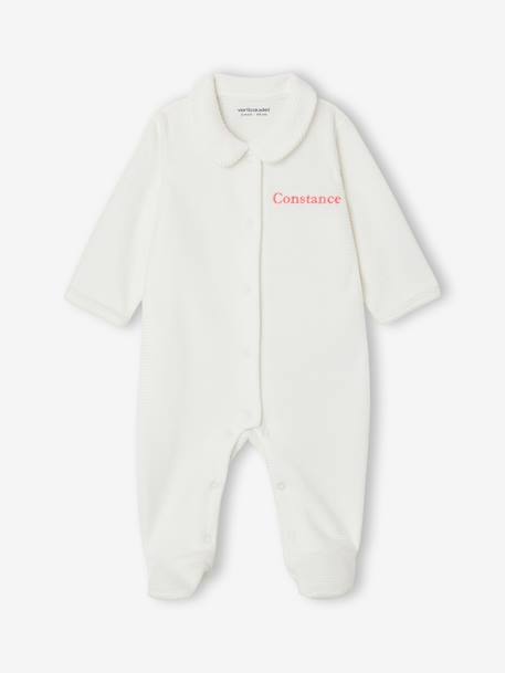 Pack of 2 Corduroy Sleepsuits with Front Opening for Babies beige+rose 