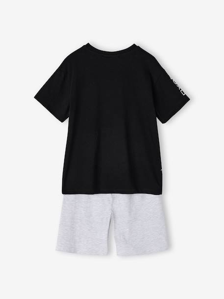 Boys' cotton pyjama shorts with PLAYSTATION logo black 