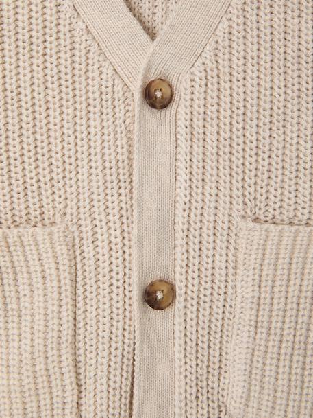Essential V-neck cardigan for baby boys ecru 