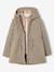 Girl's 3-in-1 parka and floral print windcheater khaki 