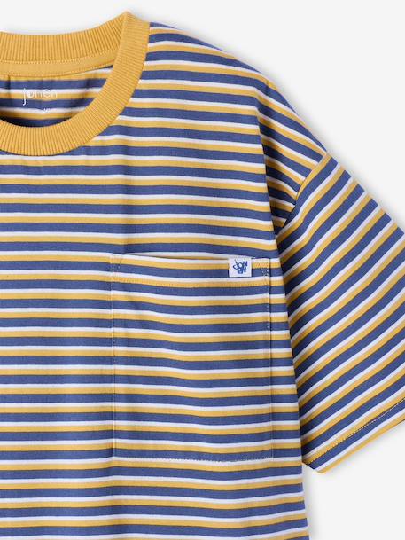 Boy's short-sleeved T-shirt striped blue 