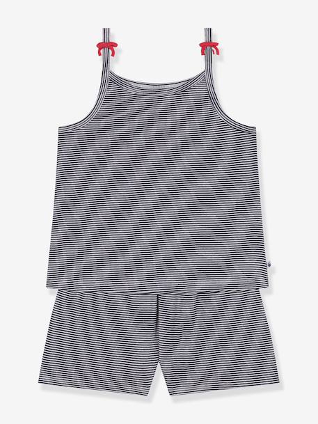Set of Petit Bateau pyjamas with braces navy blue 