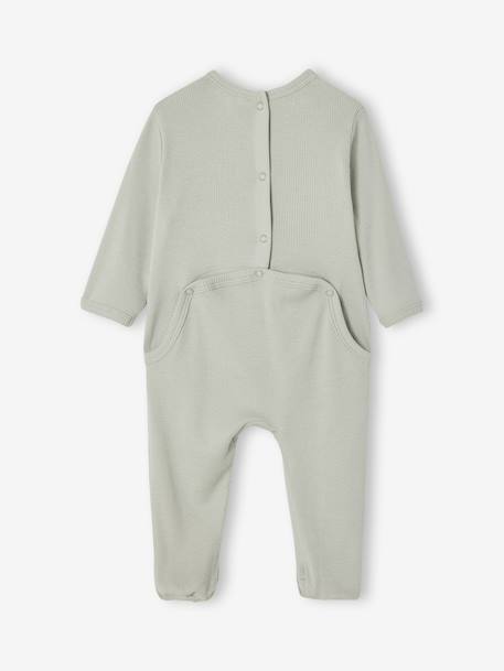 Pack of 2 sleepsuits with back opening sage green 