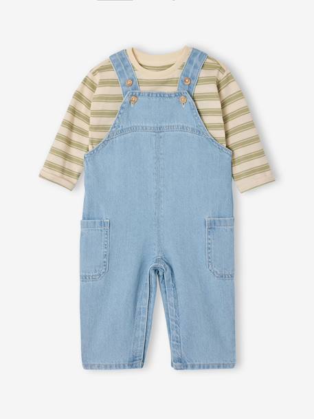 Boys' dungaree set sage green 