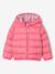 Lightweight hooded puffer jacket for girls grey green+navy blue+old rose+rose 