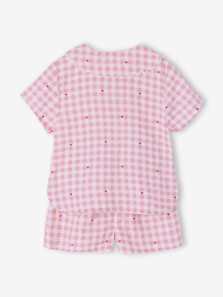 Girls' organic cotton 2-piece pyjamas rosy 
