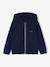 Girl's zipped hooded sweatshirt navy blue+old rose 