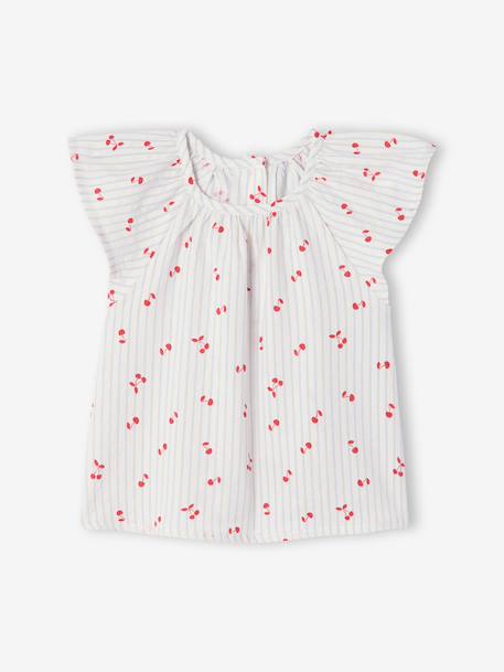 Girl's short-sleeved blouse striped blue 