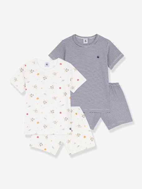 Pack of 2 PETIT BATEAU cotton pyjama shorts white 
