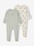 Pack of 2 sleepsuits with back opening sage green 