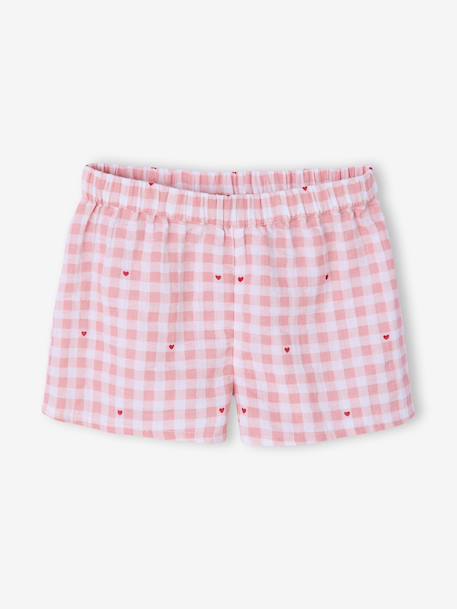 Girls' organic cotton 2-piece pyjamas rosy 