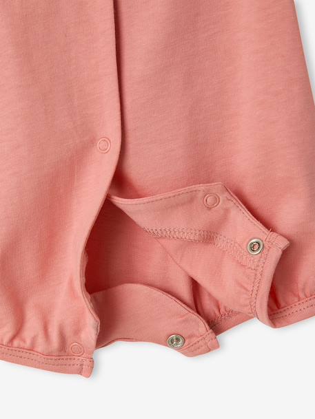 Pack of 2 organic cotton baby girl playsuits ecru 